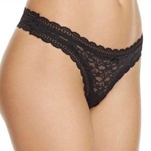 Free People Black Lace Thong Size M